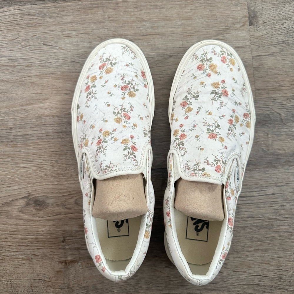 VANS Slip-On Flower Floral Print Women Size 8.5